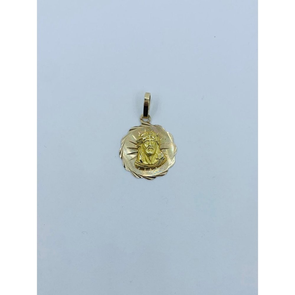 ❤️ 10k Solid Gold Pendant Jesus face Medallion -  Dije en oro de 10K